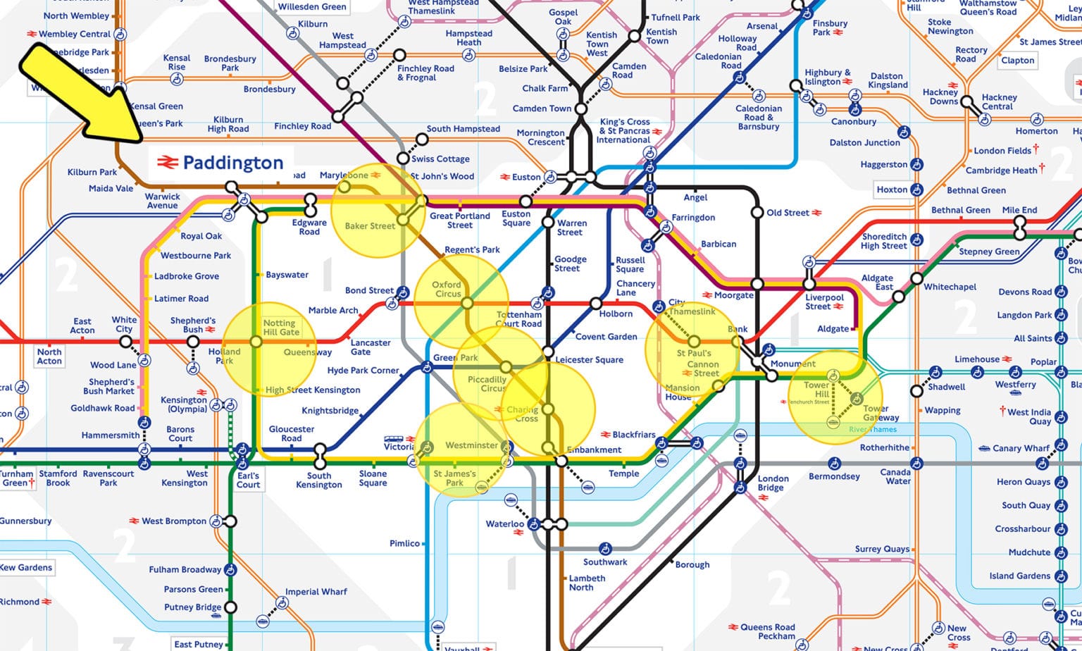 Paddington S Direct Access To All The Major Sites Best Place To Stay   Large Print Tube Map 1 2 1536x924 