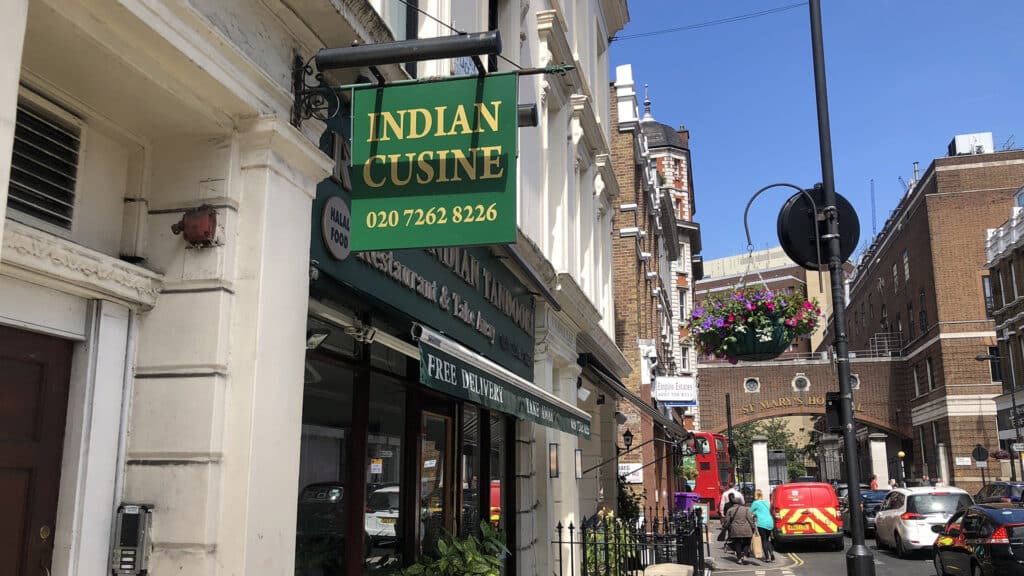 Popular Indian restaurant in Paddington London
